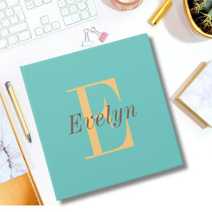 Elegant Girly Monogrammed Script Binder