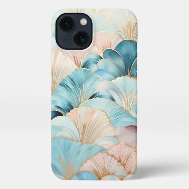 Elegant girly phone case blue and pink (Back)