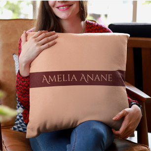 Elegant Girly Pink & Dark Red Script Gift Throw Pillow