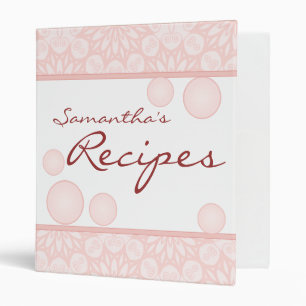 Elegant girly pink recipe book binder