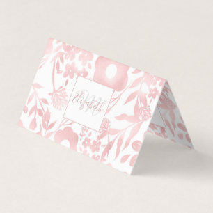 Elegant Girly Rose Gold Flowers Shapes Pattern Business Card