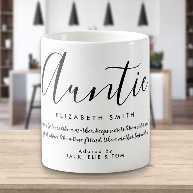 Elegant Girly Script Auntie Quote Coffee Mug (Creator Uploaded)