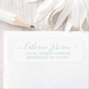 Elegant Girly Script Calligraphy Mint Green