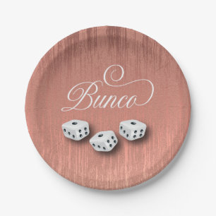 Elegant Girly Sparkle Dice Bunco Party Paper Plate