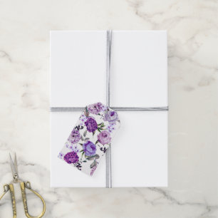 Elegant Girly Violet Lilac Purple Flowers Gift Tags