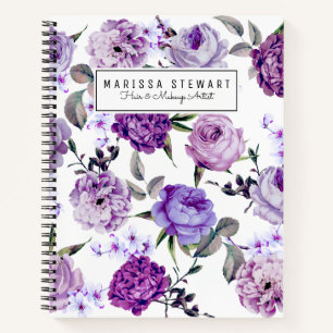 Elegant Girly Violet Lilac Purple Flowers Notebook