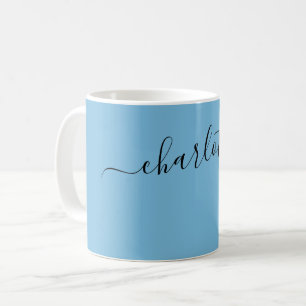 Elegant Glacier Blue Colour Name Personalized Coffee Mug