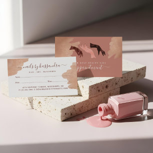 Elegant Glam Beauty Hands Nail Artist Manicure Appointment Card