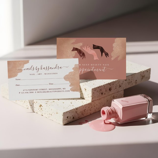 Elegant Glam Beauty Hands Nail Artist Manicure Appointment Card (Elegant Glam Beauty Hands Nail Artist Manicure Appointment Card)