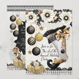 Elégant Glam Fête de Noël Invitations
