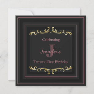 Elégant Glam Gold Invitation Anniversaire