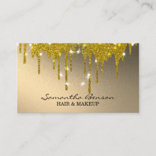 Elegant glam makeup artist business card