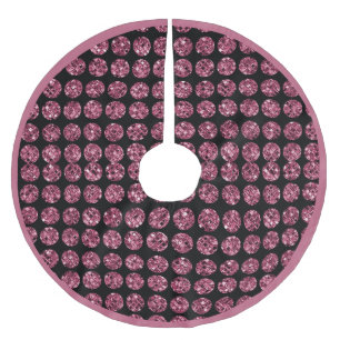 Elegant Glam Pink Diamonds Sparkle Gems Brushed Polyester Tree Skirt
