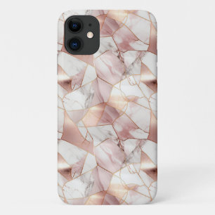 Elegant Glam Rose Gold Agate Marble Pattern  iPhone 11 Case