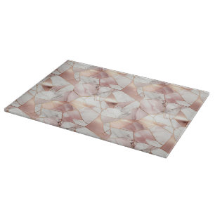 Elegant Glam Rose Gold Agate Marble Pattern  Cutting Board