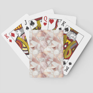 Elegant Glam Rose Gold Agate Marble Pattern Playing Cards