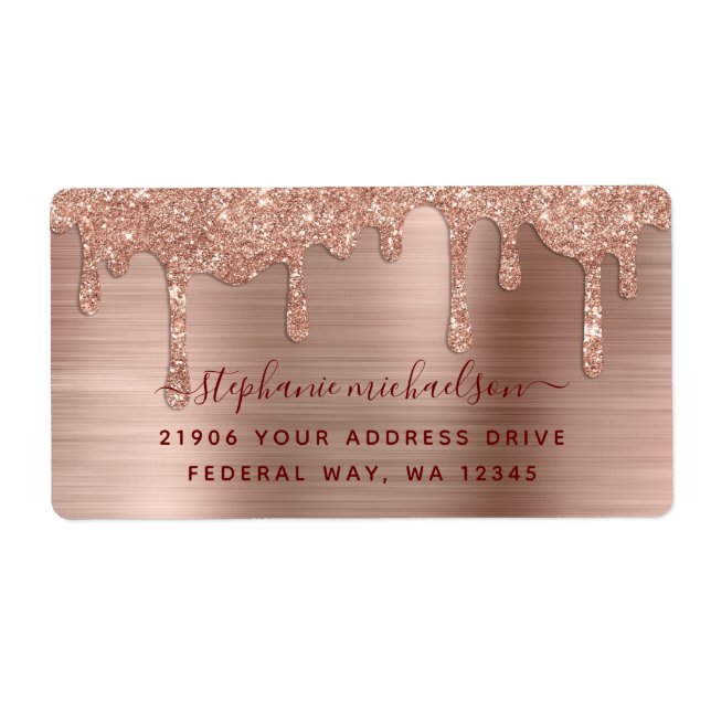Élégant Glam Rose Gold Parties scintillant Drift A (Devant)