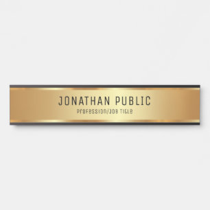 Elegant Glamour Black And Gold Template Luxury Door Sign