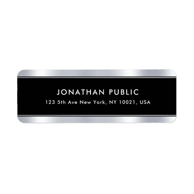 Elegant Glamour Black Silver Template Modern Cool (Front)