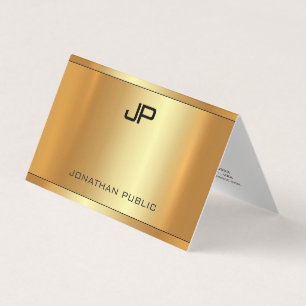 Elegant Glamour Faux Gold Luxury Template Modern Business Card