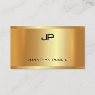 Elegant Glamour Faux Gold Modern Luxurious Plain Business Card