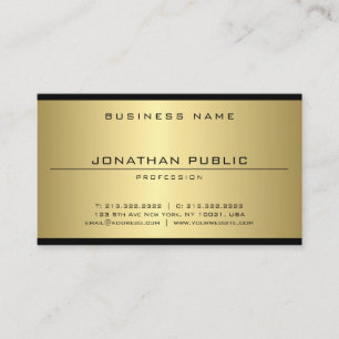Elegant Glamour Faux Gold Modern Simple Template Business Card
