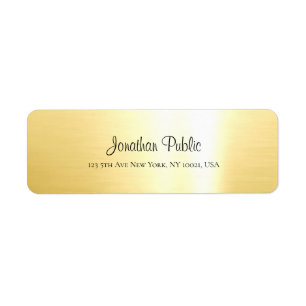 Elegant Glamour Gold Hand Script Return Address