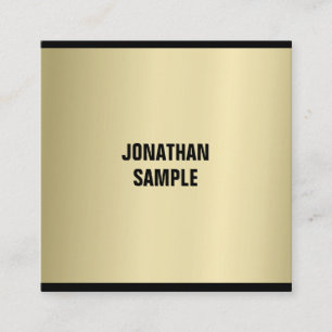 Elegant Glamour Gold Look Professional Plain Luxe Square Business Card