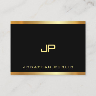Elegant Glamour Gold Monogram Plain Luxury Modern Business Card