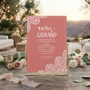 Elegant Glamour Lace Engagement Party Invitation