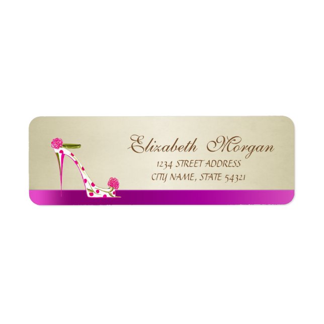 Elegant Glamourous  Address Label-Heel (Front)
