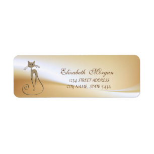 Elegant Glamourous  Cat  Address Label-