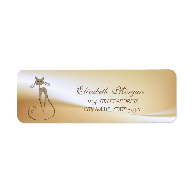 Elegant Glamourous  Cat  Address Label- (Front)