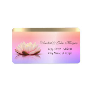 Elegant Glamourous Chic Faux Gold Lotus  Label