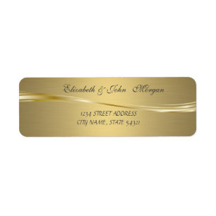 Elegant Glamourous Faux Gold Address Label
