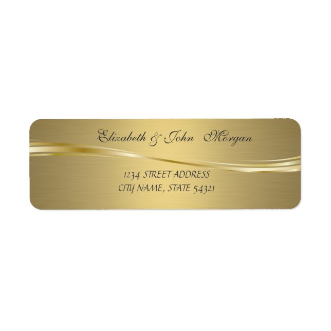Elegant Glamourous  Faux Gold Address Label (Front)