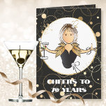 Elegant Glamourous Funny 70th Birthday Martini Card<br><div class="desc">Is someone special turning 70 that is very dear to you?  Grandma,  mom,  friend???? Send this dramatic card to make her day!  Customize your message and her name</div>
