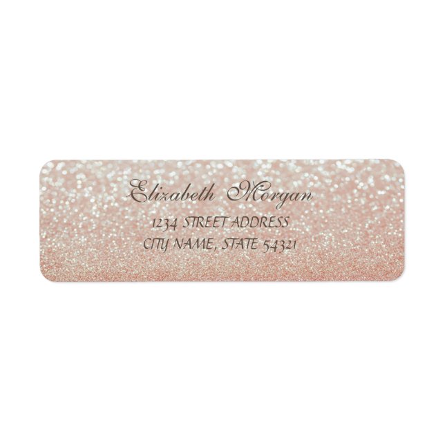 Elegant Glamourous  Glittery  Bokeh Address Label (Front)