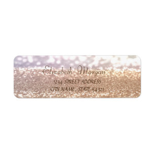 Elegant Glamourous  Glittery  Bokeh Address Label