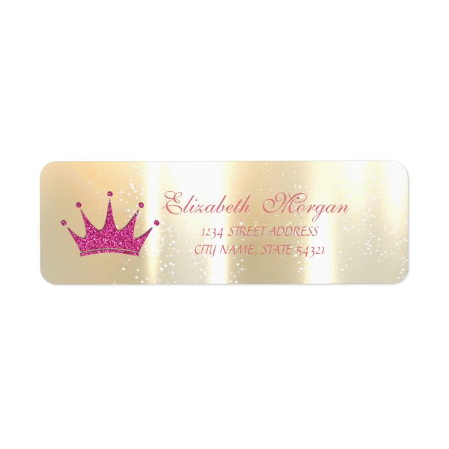 Elegant Glamourous , Glittery Tiara, Address Label (Front)