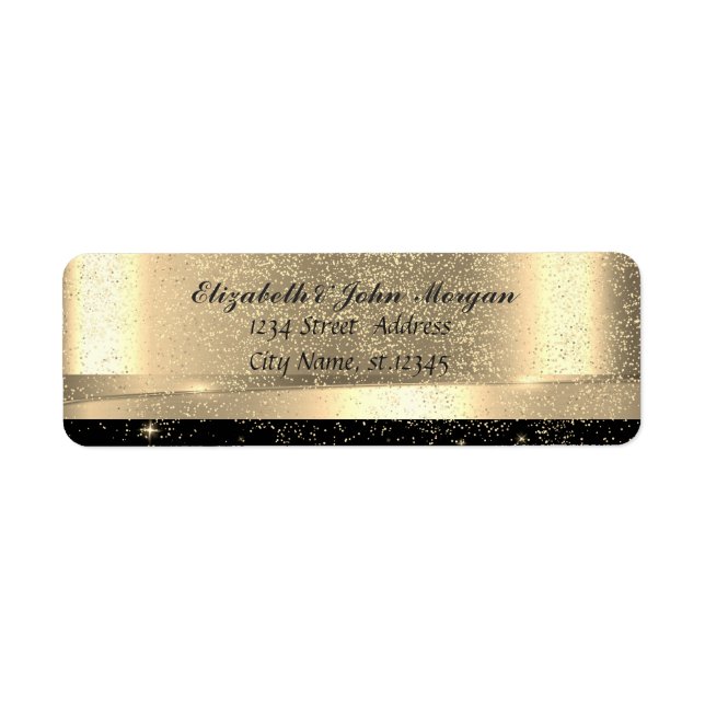 Elegant Glamourous Gold  Black  Shiny,Confetti (Front)