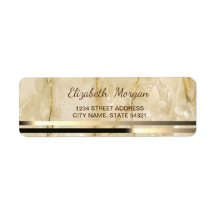 Elegant Glamourous Marble, Stripe  Address Label