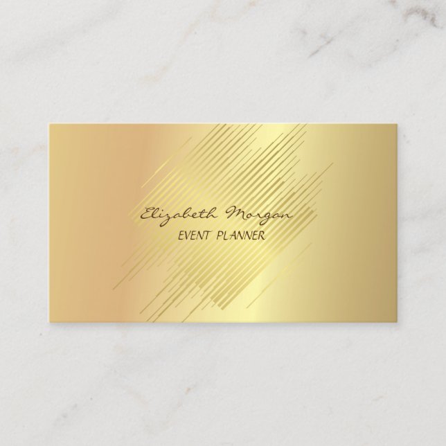 Elegant Glamourous Modern ,Faux Gold,Stripes Business Card (Front)