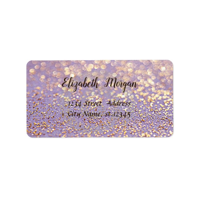 Elegant Glamourous Modern   Glittery,Bokeh Label (Front)