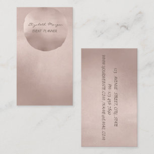 Elegant Glamourous Modern Rose Gold Circle Business Card