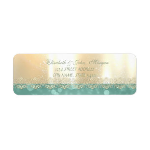 Elegant Glamourous Shiny ,Bokeh,Lace  Address Labe