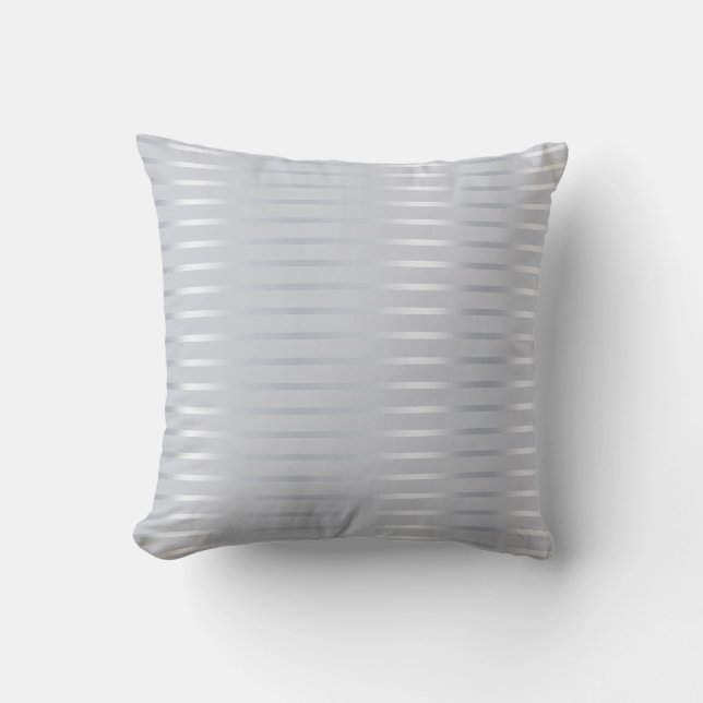 Elegant Glamourous Silver Look Modern Template Throw Pillow (Front)