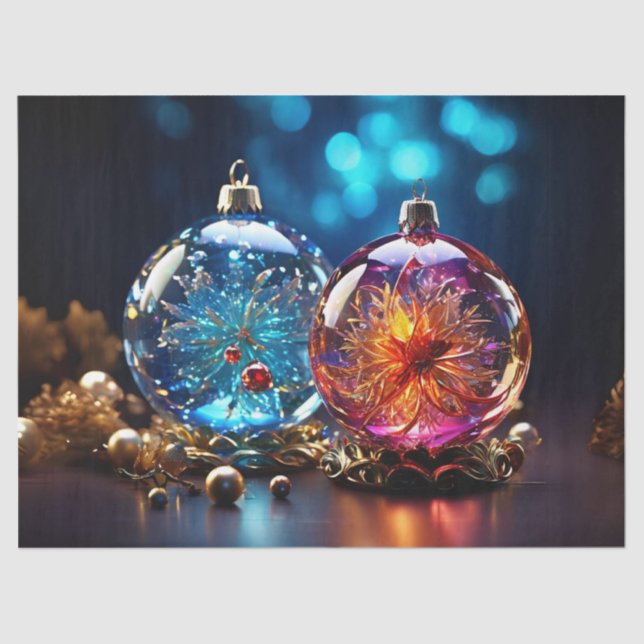 Elegant Glass Ornament Holiday Decoupage Craft Pap Tissue Paper (Front)