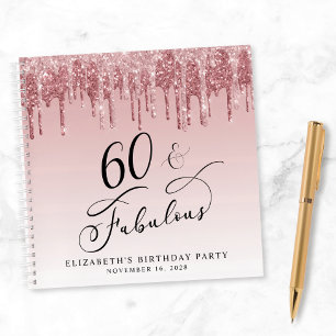 Elegant Glitter 60th Birthday Party Guest Book