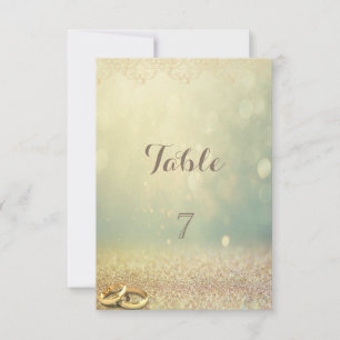 Elegant Glitter,Bokeh,Rings Table Card